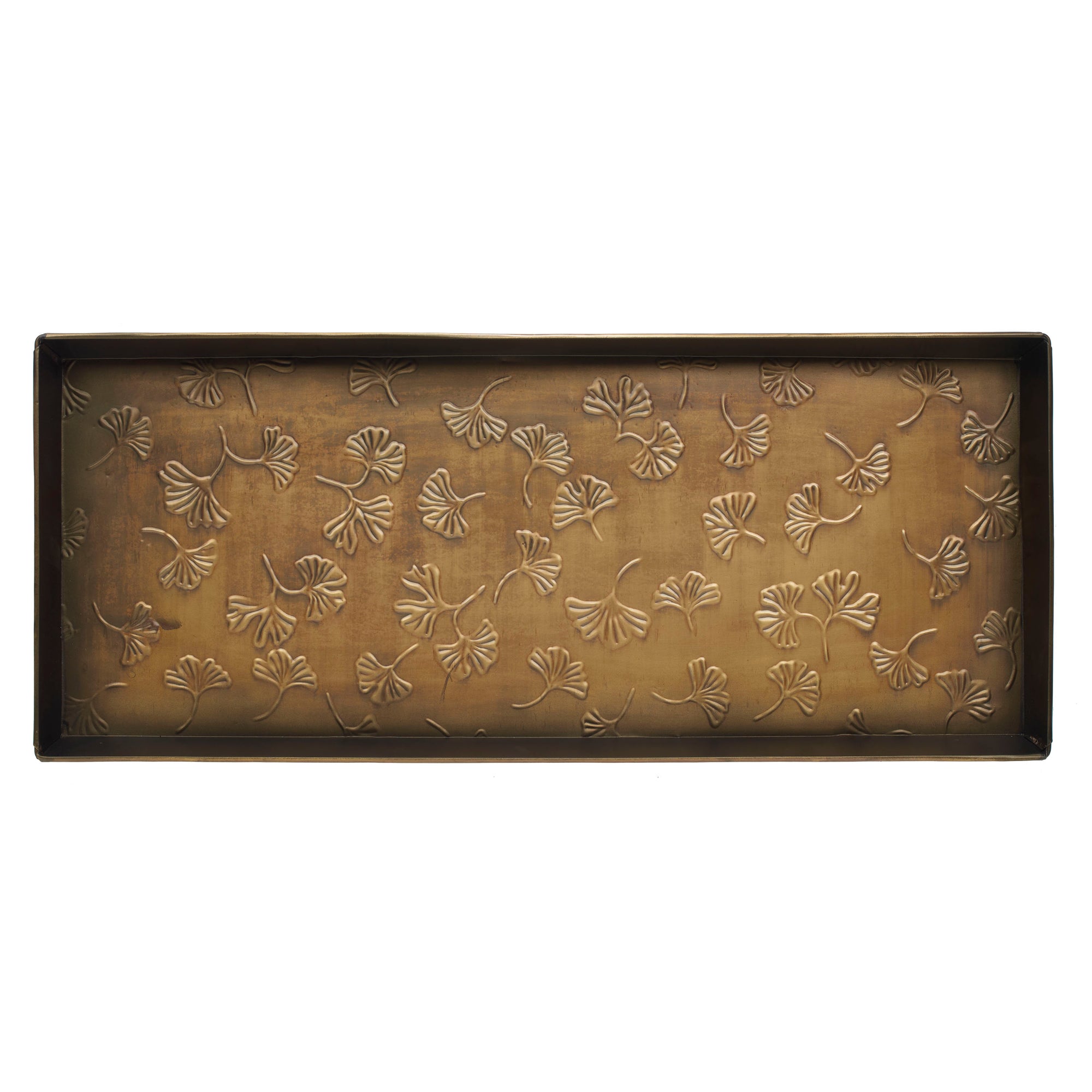 Gingko Antique Brass Boot Tray