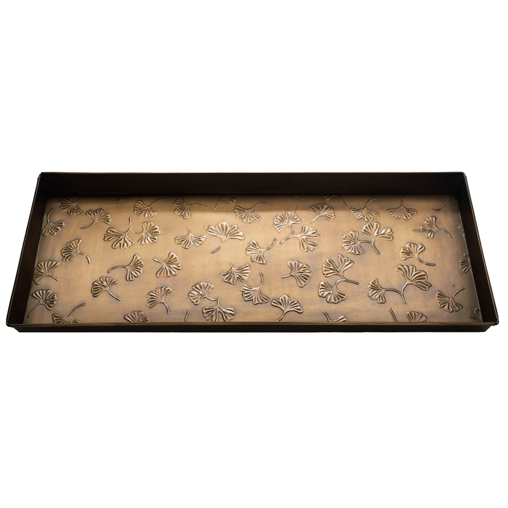 Gingko Antique Brass Boot Tray
