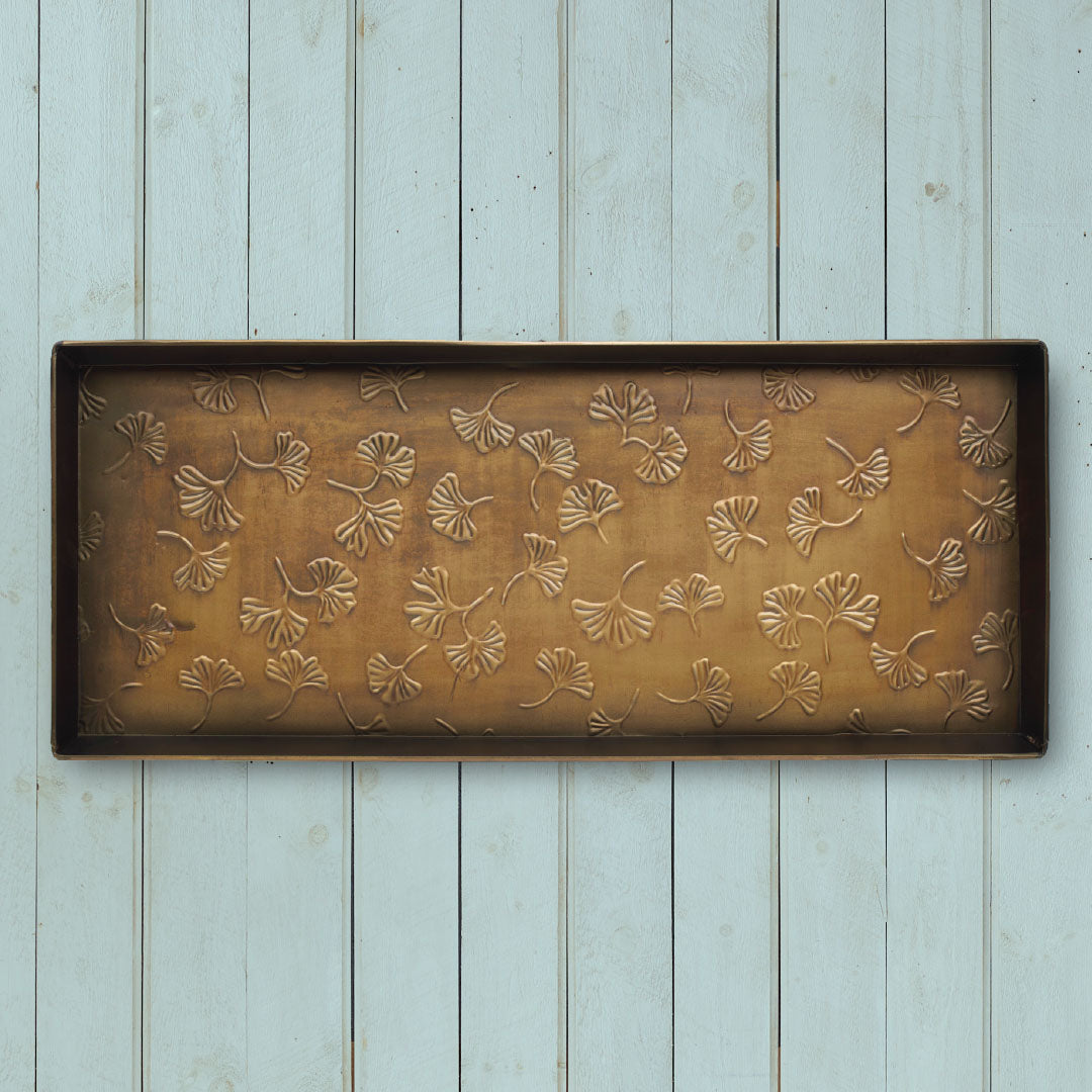 Gingko Antique Brass Boot Tray