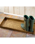 Star Medallion Antique Brass Boot Tray