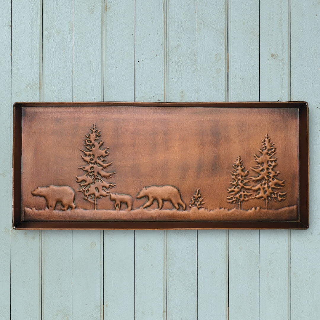 Bear Antique Copper Boot Tray