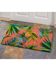 Palm Leaves Pink Doormat