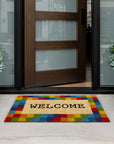 Rainbow Checks Doormat