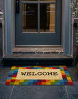 Rainbow Checks Doormat