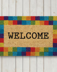 Rainbow Checks Doormat