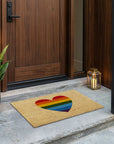 Rainbow Heart Doormat