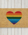 Rainbow Heart Doormat