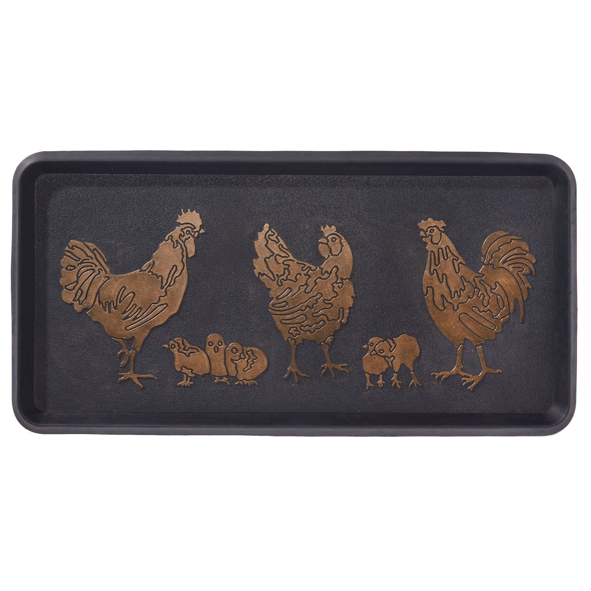 Golden Hen Rubber Boot Tray