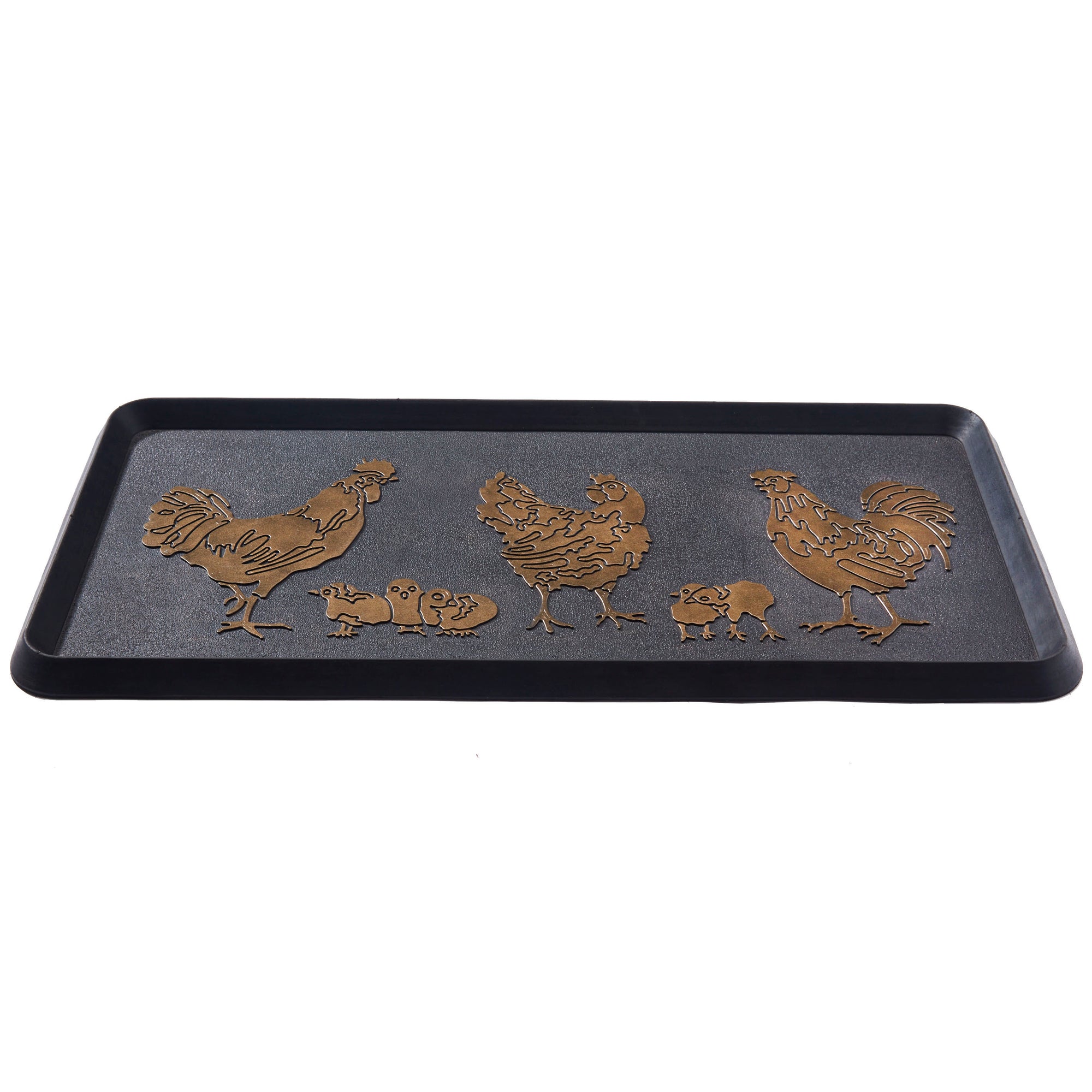 Golden Hen Rubber Boot Tray