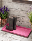 Wild Rose Pink Enamel Boot Tray