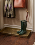 Spider Mums Antique Brass Boot Tray