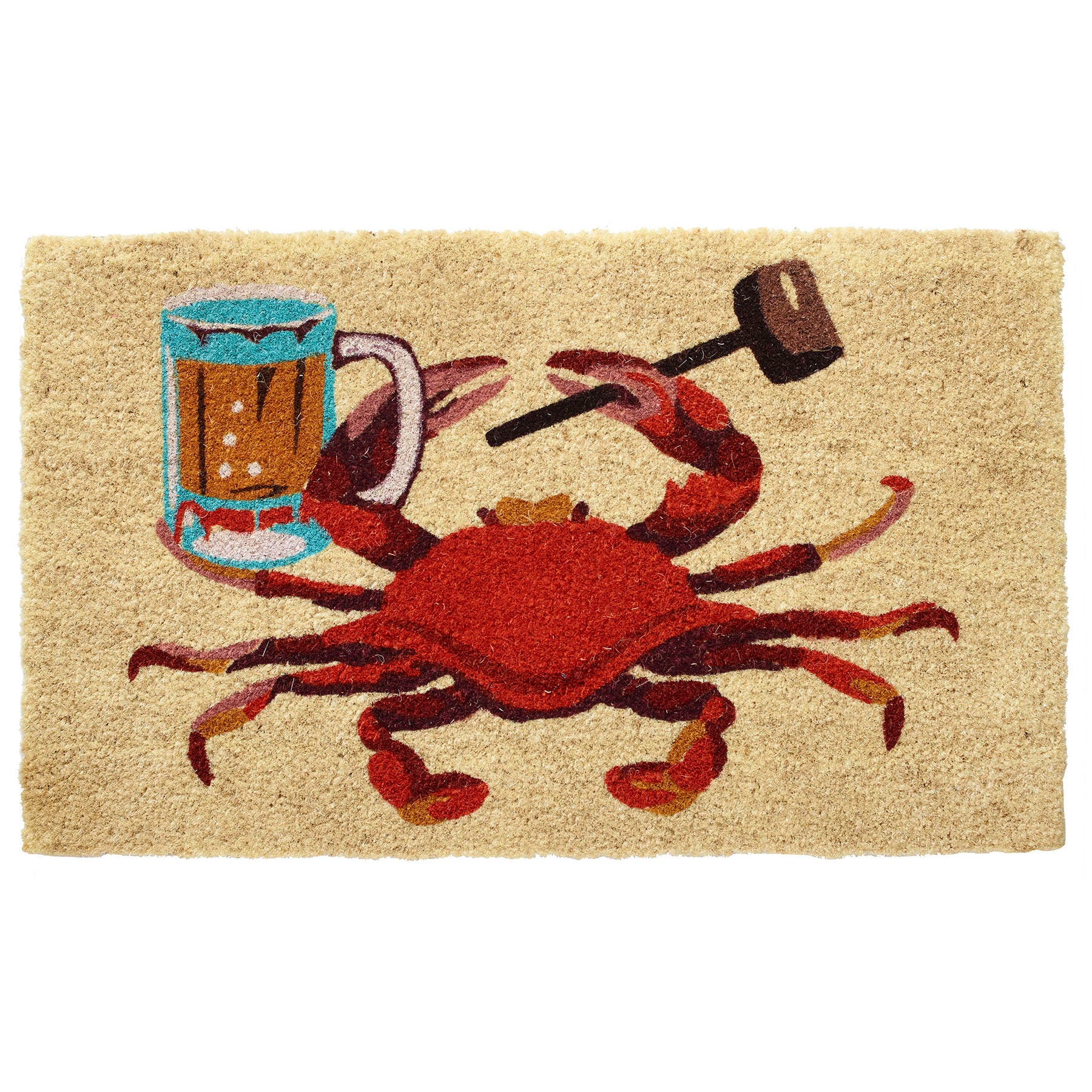 Crab with Beer Stein Doormat