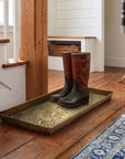 Star Medallion Antique Brass Boot Tray