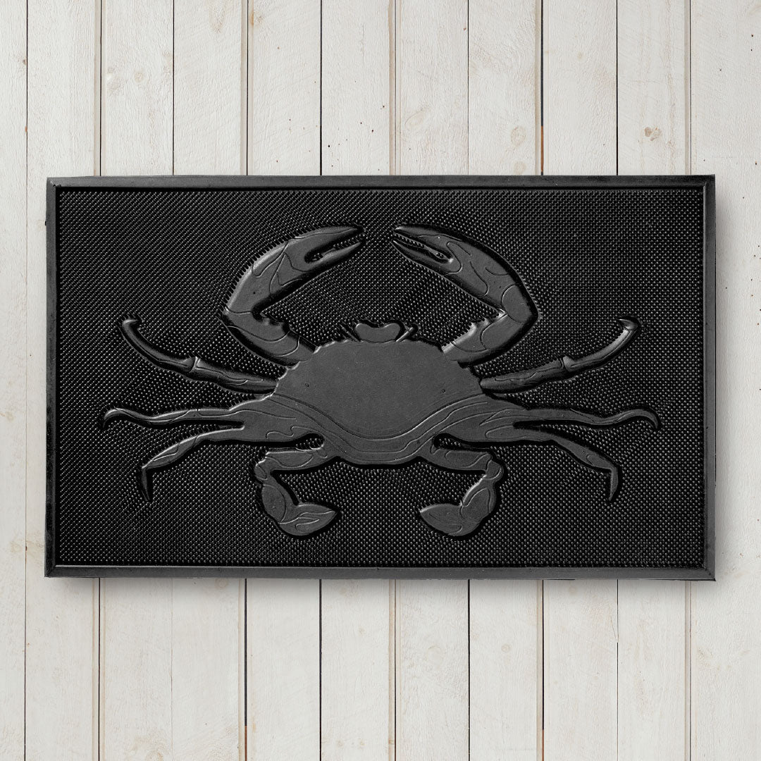 Set Of 6 Painted Blue Maryland Crab Wall Decor – Beach Tiki Bar Art, Plastic Sculptures
