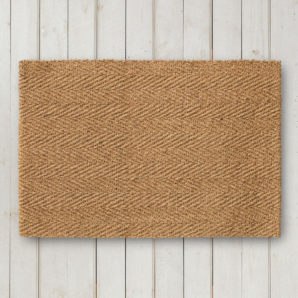 Malabar Herringbone Natural Fiber Coir Doormat 24x36 Home Furnishings