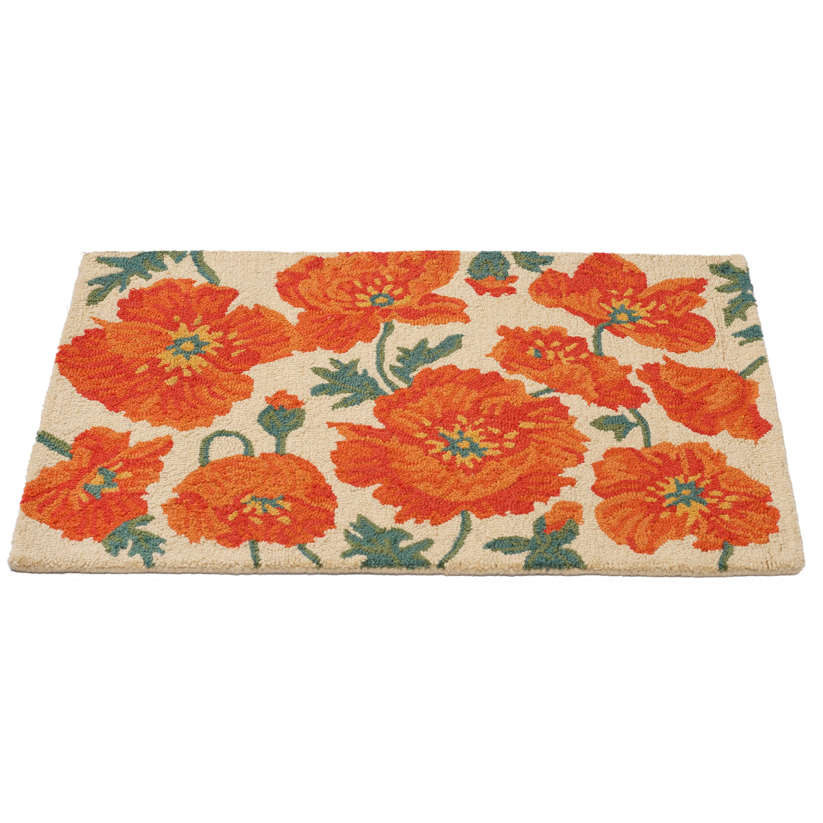 Poppy Hooked Rug Poppy Hand Hooked Wool Rug 24x36 – Home Furnishings by Larry Traverso, LLC
