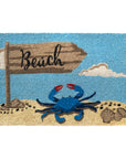 Beach Sign Crab Doormat