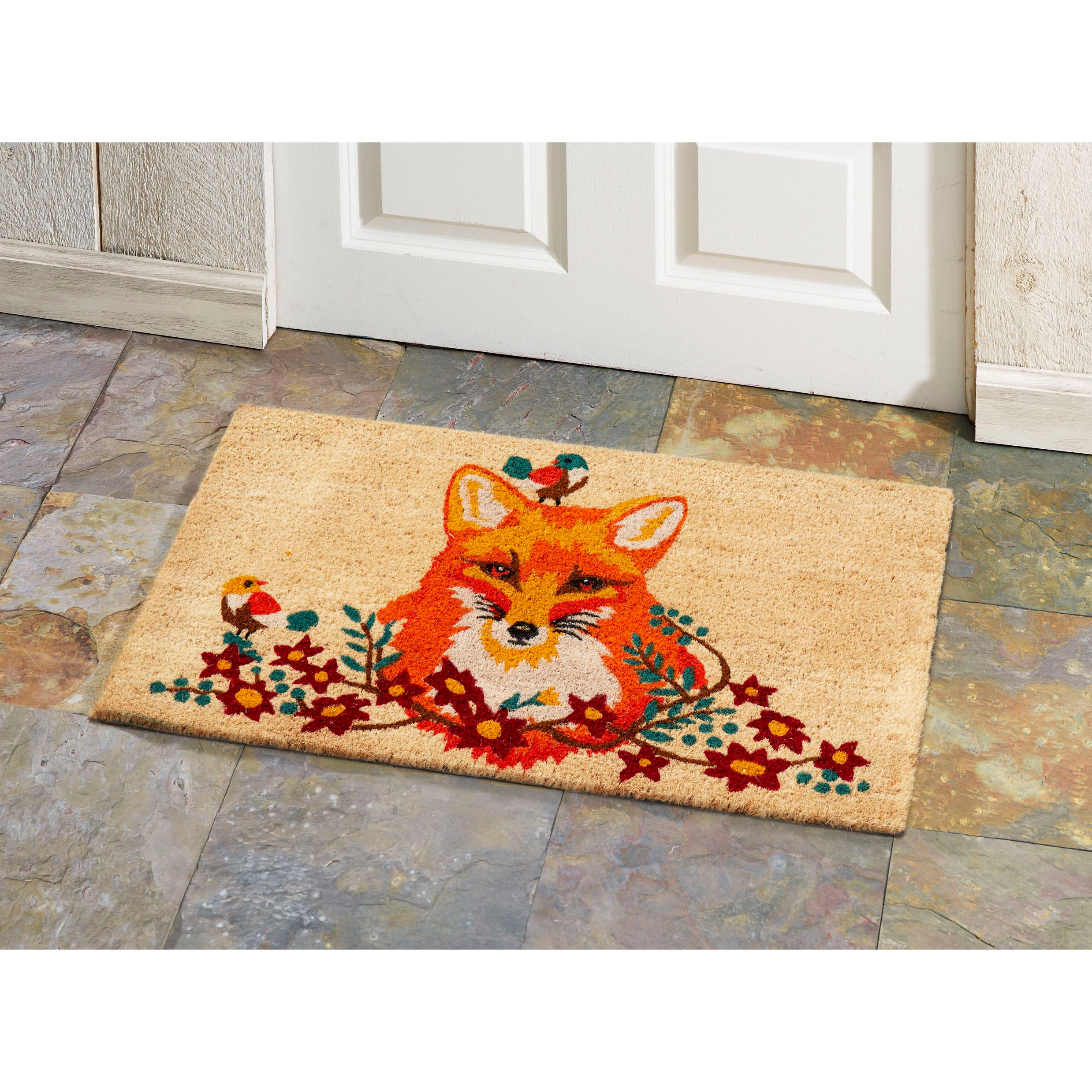 Fox &amp; Birds Doormat