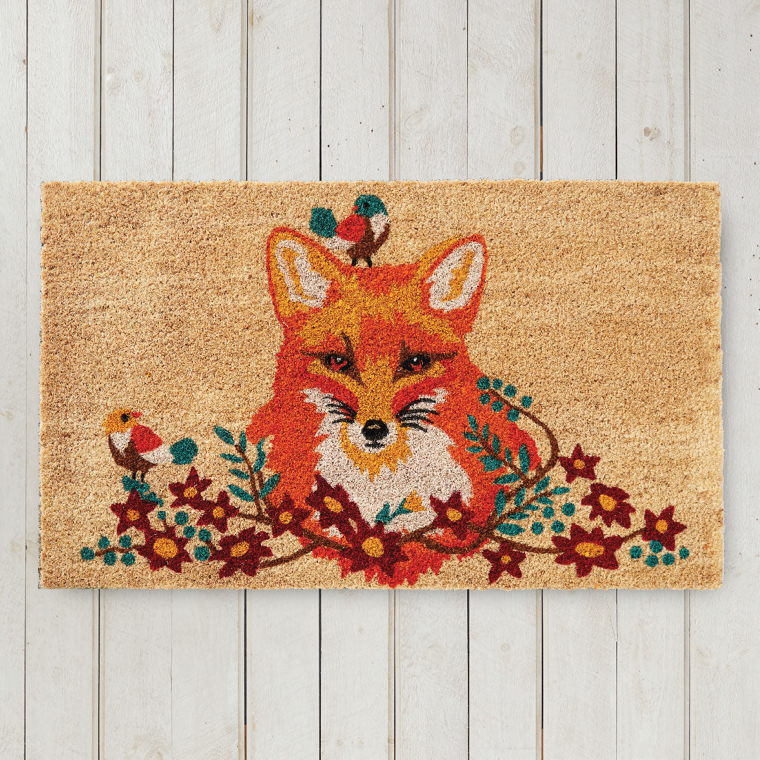Fox &amp; Birds Doormat