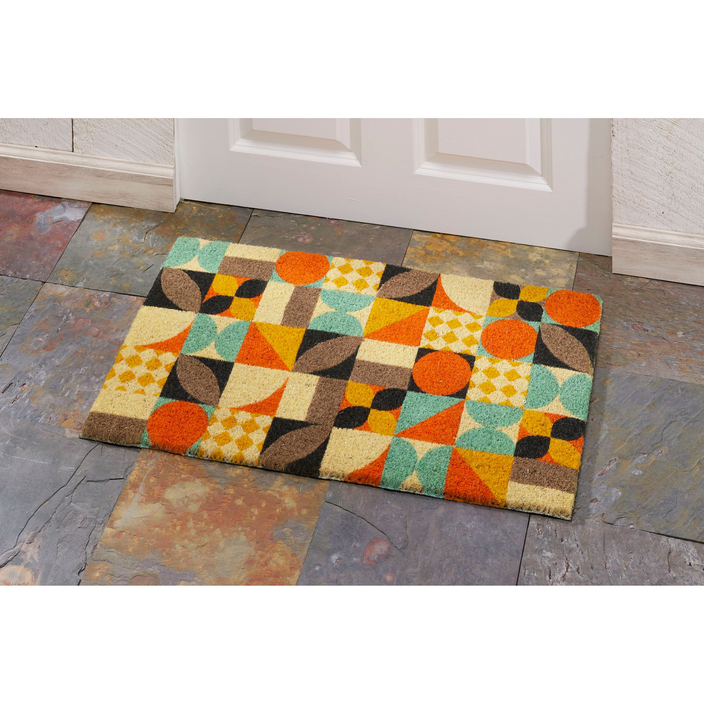 Sebastian Natural Fiber Printed Coir Doormat 18x30 – Home