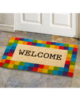 Rainbow Checks Doormat