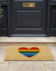 Rainbow Heart Doormat