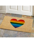 Rainbow Heart Doormat