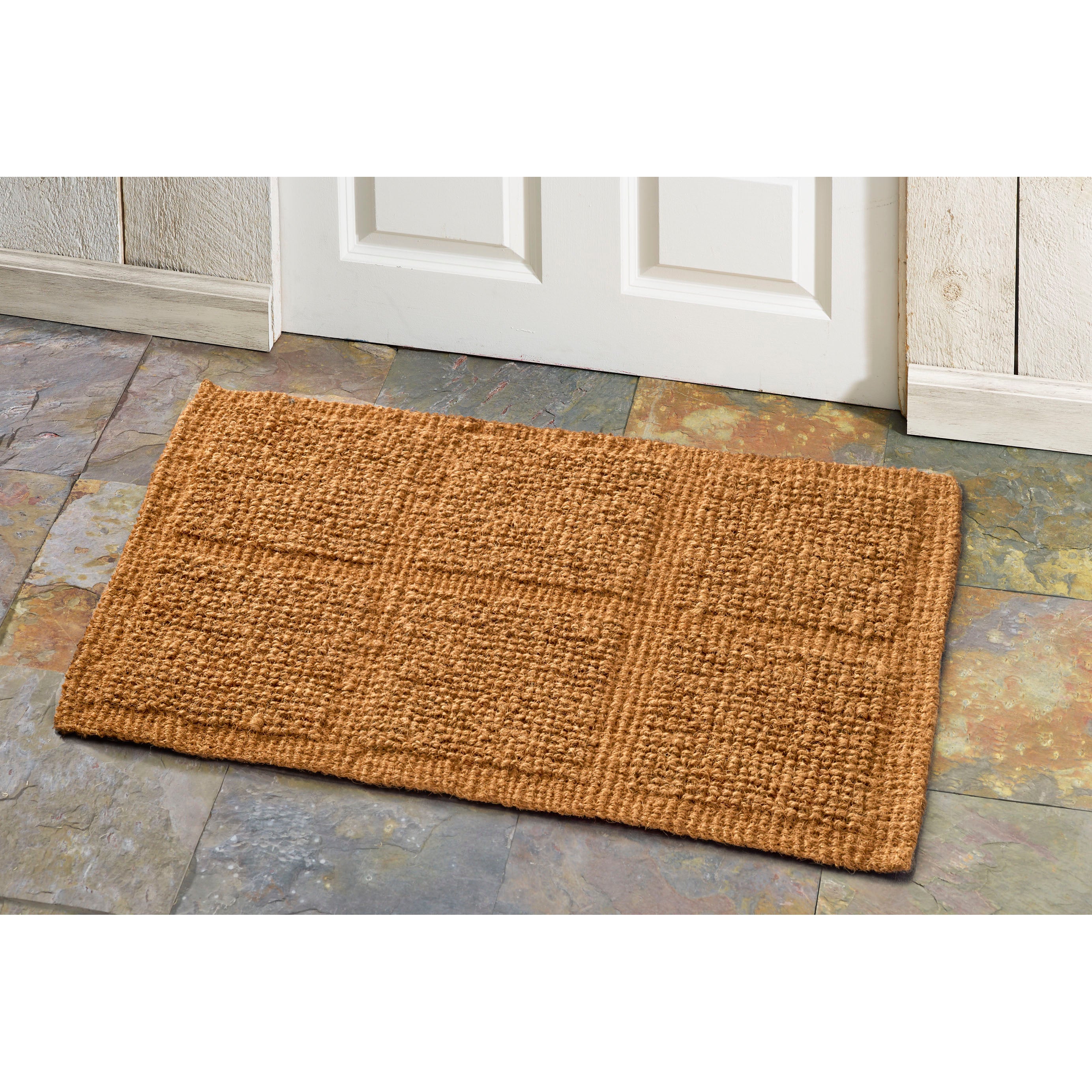 Tile Loop Natural Fiber Coir Welcome Doormat 18x30 – Home