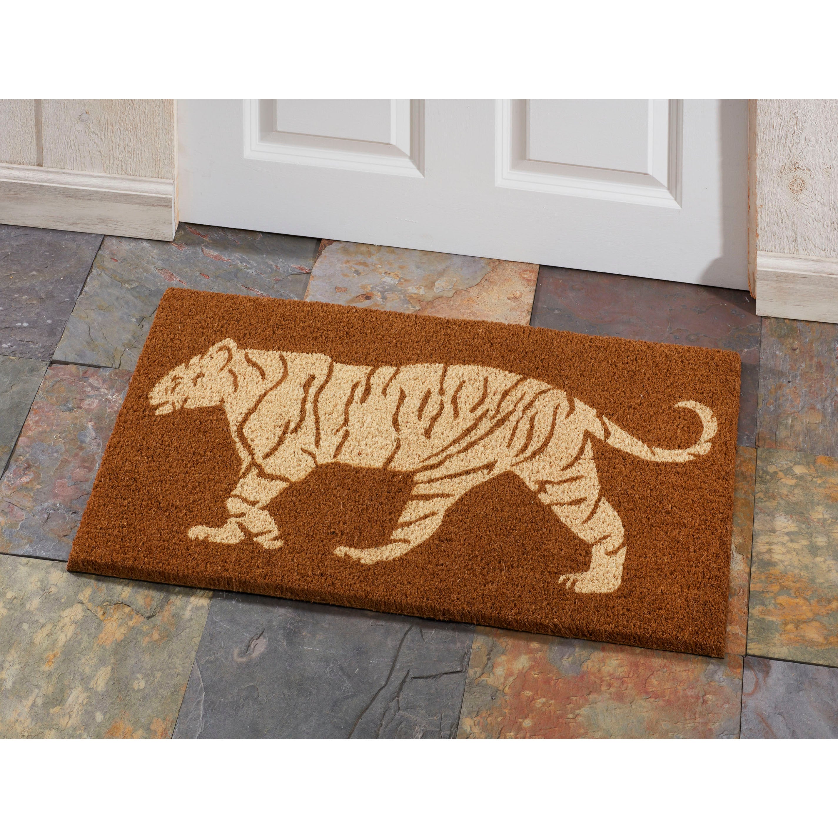 Tiger Printed Coir Welcome Doormat 18x30 – Home Furnishings by