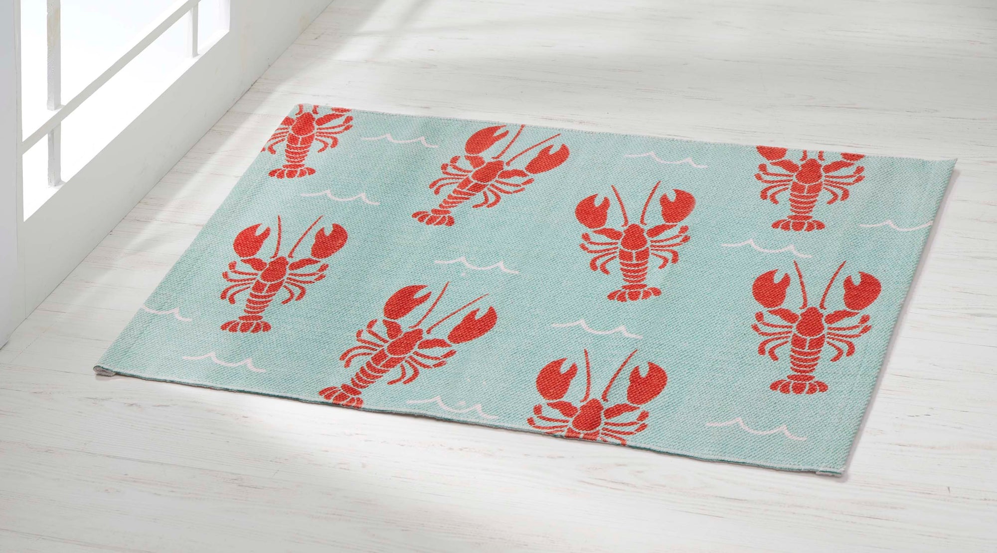 Lobster Printed Cotton Rug