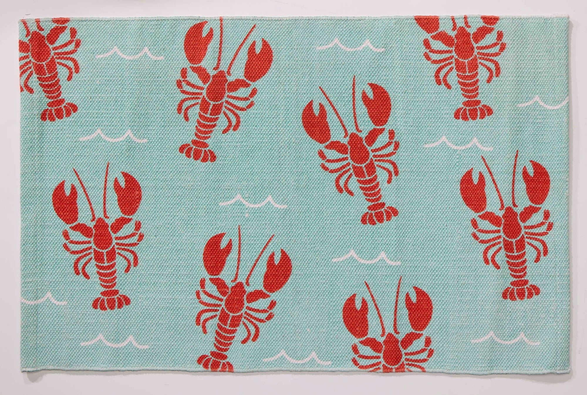Lobster Printed Cotton Rug