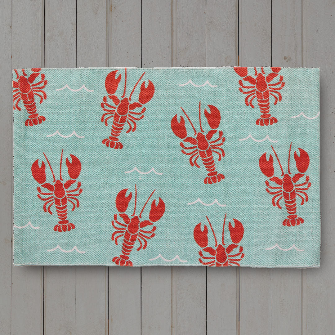 Lobster Printed Cotton Rug