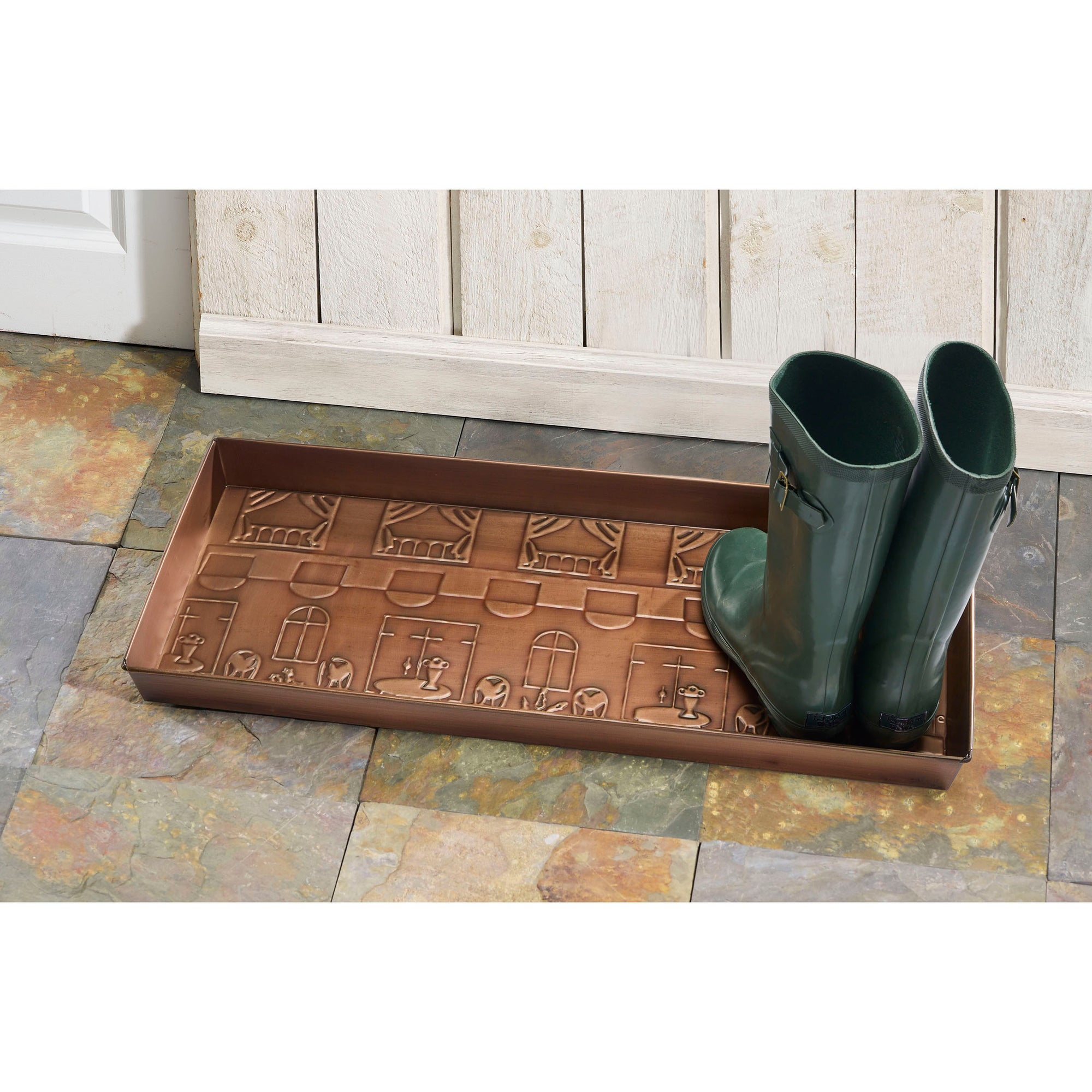 Paris Cafe Antique Copper Boot Tray