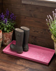 Wild Rose Pink Enamel Boot Tray