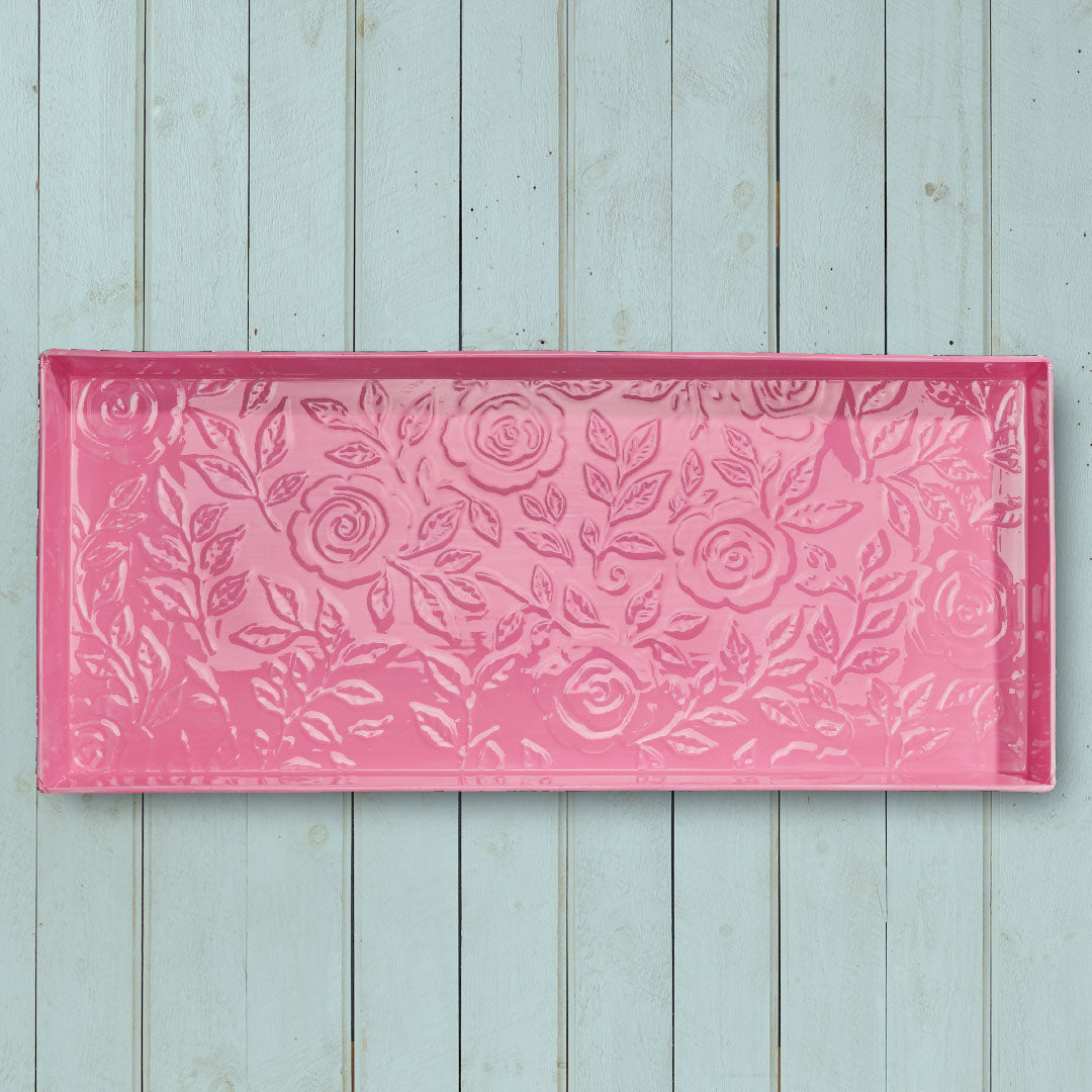 Wild Rose Pink Enamel Boot Tray