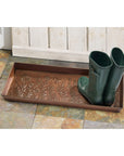 Butterfly Garden Antique Copper Boot Tray