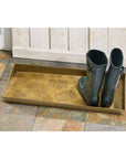 Spider Mums Antique Brass Boot Tray