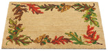 Personalized Oak Leaves Border Natural Fiber Printed Coir Doormat 24x36