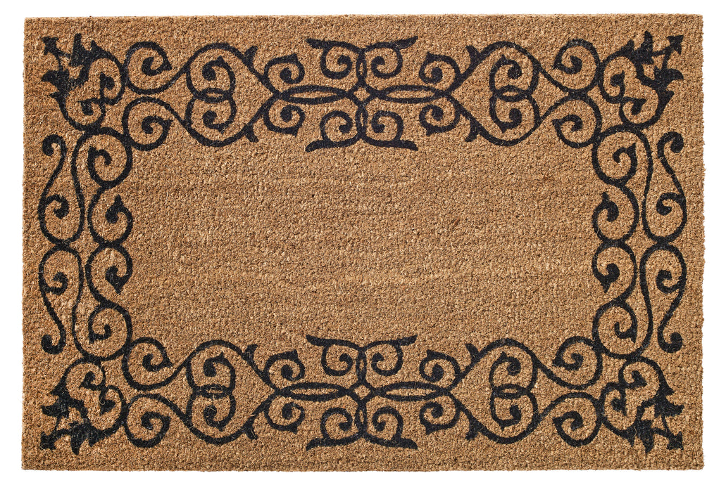 Personalized English Ironwork Border Printed Coir Doormat 24x36