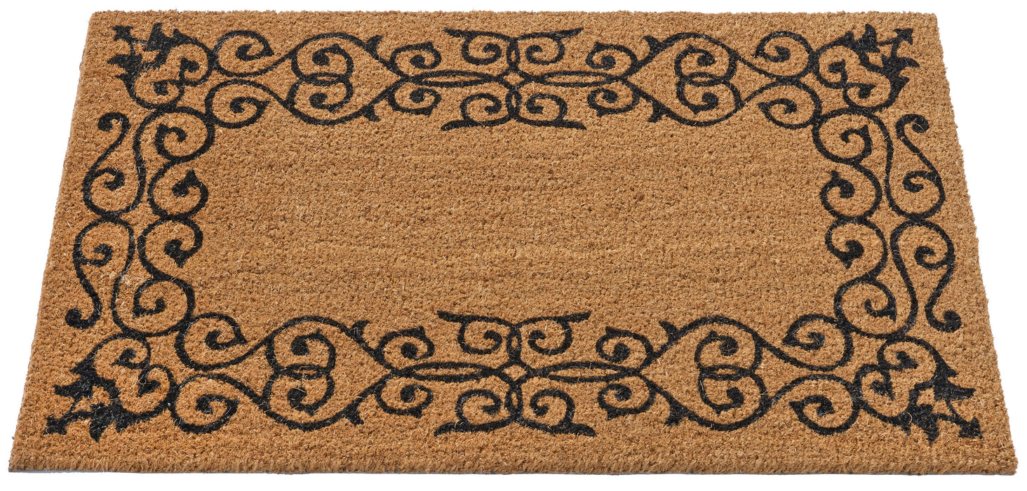Personalized English Ironwork Border Printed Coir Doormat 24x36