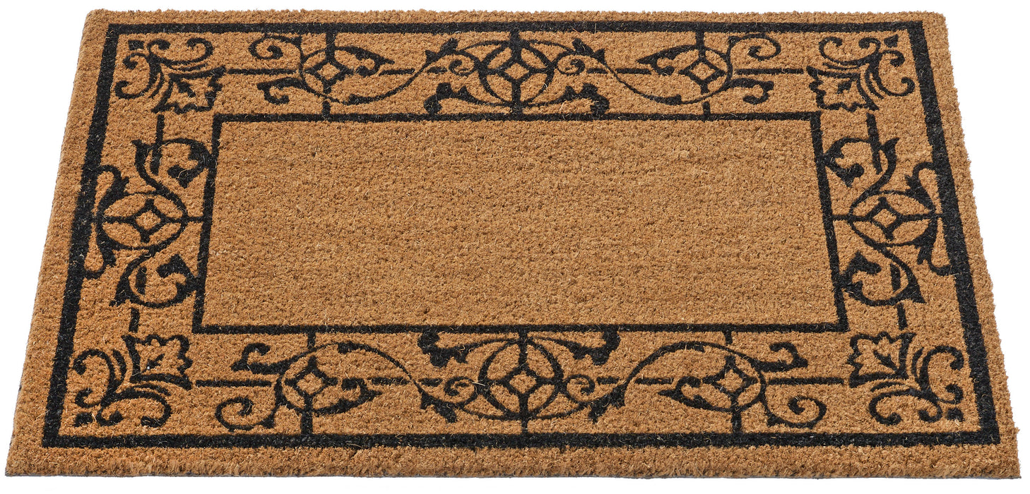 Personalized Victorian Border Natural Fiber Printed Coir Doormat 24x36