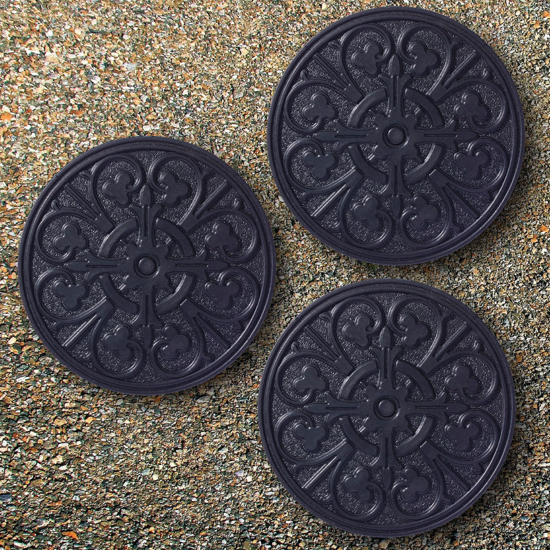 Compass Scroll Stepping Stone (Set of 3)