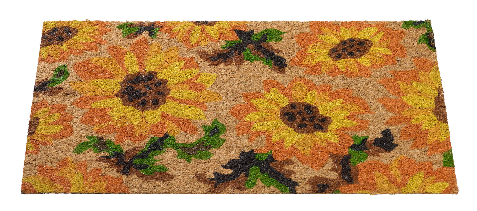 Sunflower Low Profile Natural Fiber Printed Coir Doormat 18x30