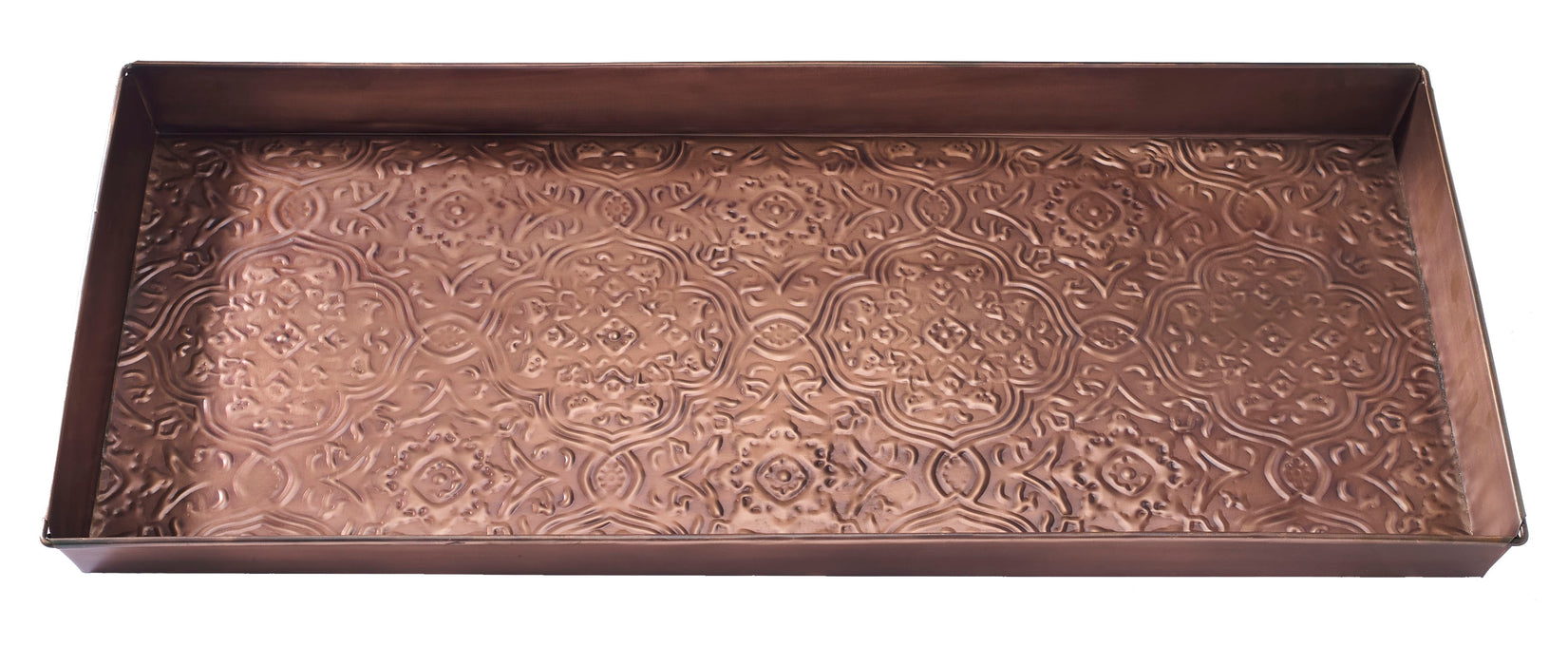 Seville Antique Copper Metal Boot Tray 30x13