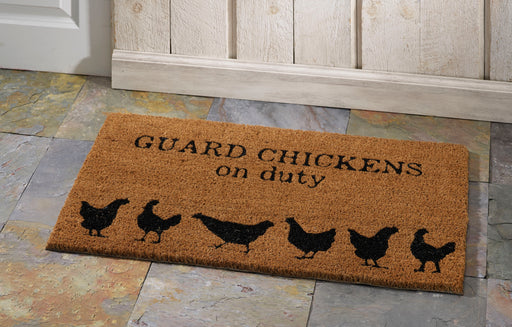 Guard Chickens Natural Fiber Printed Coir Doormat 18x30