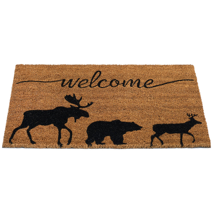 Forest Friends Natural Fiber Printed Coir Welcome Doormat 18x30