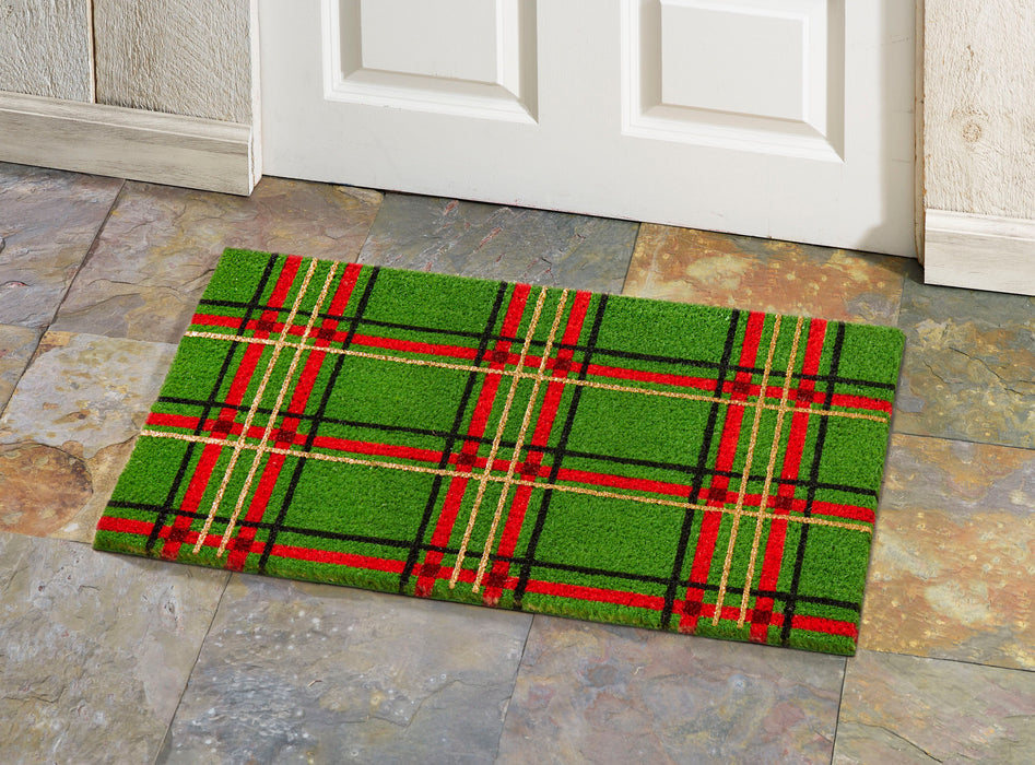 Holiday Plaid Doormat